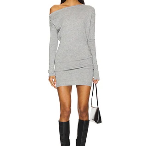 Lovers and Friends Gray Ribbed Sweater Dress S - Picture 1 of 5